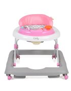 CANGAROO Premergator pentru copii Cody Pink pliabilinaltime reglabila 3 pozitiiscaun cu spatar inalt si moaleroti pivotante6 dopuri din silicon anti-alunecarepanou muzical cu 12 melodii
