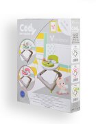 CANGAROO Premergator pentru copii Cody Pink pliabilinaltime reglabila 3 pozitiiscaun cu spatar inalt si moaleroti pivotante6 dopuri din silicon anti-alunecarepanou muzical cu 12 melodii