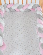 CANGAROO Protectie laterala bumper impletit Braidy Pink