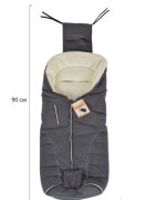 CANGAROO Sac de iarna pentru carucior Snuggly Grey impermeabil captuseala fleece moale si calduroasa orificii pentru centura de sigurantadimensiune 90x42 cm