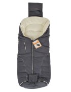 CANGAROO Sac de iarna pentru carucior Snuggly Grey impermeabil captuseala fleece moale si calduroasa orificii pentru centura de sigurantadimensiune 90x42 cm