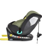 CANGAROO Scaun auto cu Isofix Quill I-size 40-150 cm GreenSezut rotativ 360 gradeSpatar reglabil 5 pozitiiTetiera reglabila 15 pozitiiSIP-Protectie impact lateralTop tetherRear Facing pana la 105cmCenturi de siguranta