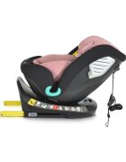 CANGAROO Scaun auto cu Isofix Quill I-size 40-150 cm PinkSezut rotativ 360 gradeSpatar reglabil 5 pozitiiTetiera reglabila 15 pozitiiSIP-Protectie impact lateralTop tetherRear Facing pana la 105cmCenturi de siguranta