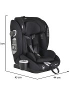 CANGAROO Scaun auto Falcon Pirate black 76-150 cmcertificat I-Size R129protectie SPStetiera din spuma memorie reglabila 9 pozitiisalteluta reductor si suport pahar incluse