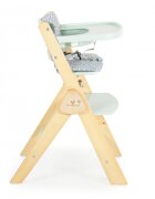 CANGAROO Scaun de masa multifunctional Caramel Mint 2in1 din lemn cu sezut reglabil 3 nivelede la 6lunisuport picioare reglabil 6 nivelepliere compactacentura de sigurantapernuta moale inclusapicioare antiderapante