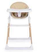 CANGAROO Scaun de masa pentru copii Almond Beigehusa din piele ecologica usor de curatatstructura metalica stabilapicioare antiderapantepliere compactacentura de siguranta si protectie antialunecaresuport picioare