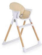 CANGAROO Scaun de masa pentru copii Almond Beigehusa din piele ecologica usor de curatatstructura metalica stabilapicioare antiderapantepliere compactacentura de siguranta si protectie antialunecaresuport picioare
