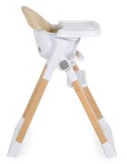 CANGAROO Scaun de masa pentru copii Almond Beigehusa din piele ecologica usor de curatatstructura metalica stabilapicioare antiderapantepliere compactacentura de siguranta si protectie antialunecaresuport picioare