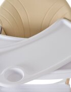 CANGAROO Scaun de masa pentru copii Almond Beigehusa din piele ecologica usor de curatatstructura metalica stabilapicioare antiderapantepliere compactacentura de siguranta si protectie antialunecaresuport picioare