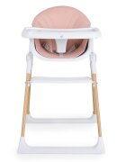 CANGAROO Scaun de masa pentru copii Almond Pinkhusa din piele ecologica usor de curatatstructura metalica stabilapicioare antiderapantepliere compactacentura de siguranta si protectie antialunecaresuport picioare