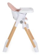 CANGAROO Scaun de masa pentru copii Almond Pinkhusa din piele ecologica usor de curatatstructura metalica stabilapicioare antiderapantepliere compactacentura de siguranta si protectie antialunecaresuport picioare
