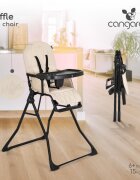 CANGAROO Scaun de masa pentru copii Waffle Beigemodel pliabil compact cu unitatea scaunuluihusa din piele ecologica suport picioare reglabilcentura de sigurantatava reglabila in 3 pozitiigreutate admisa 15 kg