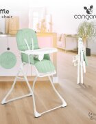 CANGAROO Scaun de masa pentru copii Waffle Greenmodel pliabil compact cu unitatea scaunuluihusa din piele ecologica suport picioare reglabilcentura de sigurantatava reglabila in 3 pozitiigreutate admisa 15 kg