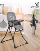 CANGAROO Scaun de masa pentru copii Waffle Greymodel pliabil compact cu unitatea scaunuluihusa din piele ecologica suport picioare reglabilcentura de sigurantatava reglabila in 3 pozitiigreutate admisa 15 kg