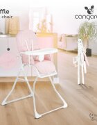 CANGAROO Scaun de masa pentru copii Waffle Pinkmodel pliabil compact cu unitatea scaunuluihusa din piele ecologica suport picioare reglabilcentura de sigurantatava reglabila in 3 pozitiigreutate admisa 15 kg