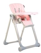 CANGAROO Scaun inalt de masa pentru copii I Eat Pink Leather cu pliere compactainaltime reglabila5 pozitii reglare spatartavita dublaroti