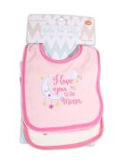 CANGAROO Set 3 bavete de bumbac Tibby Pink