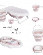 CANGAROO Set 4in1 de baie bebelusi cu cadita pliabila Hawaii Rozinclude hamac cana si galeata pliabileforme rotunjtepliere compacta