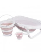 CANGAROO Set 4in1 de baie bebelusi cu cadita pliabila Hawaii Rozinclude hamac cana si galeata pliabileforme rotunjtepliere compacta