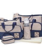 CANGAROO Set 5 piese cu Geanta multifunctionala pentru mamici Mama Bag Stella Navy compartimente practicecu maner reglabilhusa termoizolanta pentru biberonsalteluta gentuta suzete si geanta scutece