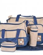 CANGAROO Set 5 piese cu Geanta multifunctionala pentru mamici Mama Bag Stella Navy compartimente practicecu maner reglabilhusa termoizolanta pentru biberonsalteluta gentuta suzete si geanta scutece