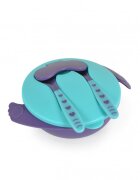 CANGAROO Set castron cu lingurita si furculita Jelly Blue