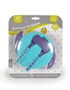 CANGAROO Set castron cu lingurita si furculita Jelly Blue