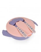 CANGAROO Set castron cu lingurita si furculita Jelly Pink