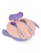 CANGAROO Set castron cu lingurita si furculita Jelly Pink