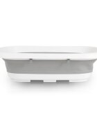 CANGAROO Set de baie 2in1 Como Gri cu design PliabilMasuta de infasat impermeabila cu taliometruCadita pliabila cu furtun scurgere apaOrganizatorPolita pentru accesoriiInaltime confortabila pentru parinti