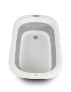 CANGAROO Set de baie 2in1 Como Gri cu design PliabilMasuta de infasat impermeabila cu taliometruCadita pliabila cu furtun scurgere apaOrganizatorPolita pentru accesoriiInaltime confortabila pentru parinti