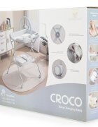 CANGAROO Set Multifunctional Masuta schimbat scutece pliabila cu Saltea Croco VerdeSaltea cu TaliometruHusa detasabila cu fermoarInaltime reglabila pe 5 niveleRoti cu blocareBara cu jucariiOrganizatorPolita accesorii
