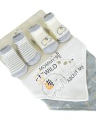 CANGAROO Set nou nascut cu 2 bavete si sosetele Tummy Grey