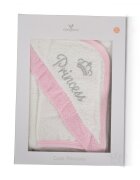 CANGAROO Set prosop cu gluga pentru bebelusi Cute Princess Pink si manusa de baie din bumbac absorbantdimensiune 75x75 cmrecomandat de la nastere