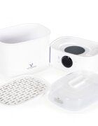 CANGAROO Sterilizator electric pentru biberoane Cai Alb cu functie uscarecapacitate 6 biberoaneafisaj LCD cu ecran tactilfunctie sterilizareuscare + combinatcleste inclusconsum energetic mic