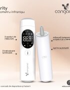 CANGAROO Termometru digital fara contact pentru copiiadulti Clarity cu infrarosu masurare rapida 1 sec memorie 40 masuratori masurare fara contactauricular