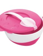 CANPOL Bol cu lingurita si capac babies 350 ml roz