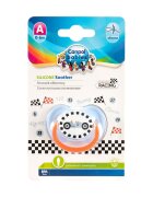 CANPOL Suzeta din silicon simetrica 0-6 luni Racing blue