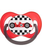 CANPOL Suzeta din silicon simetrica 18+ Racing red
