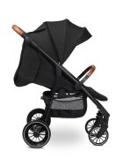 CARETERO Carucior pentru copii Elma Black 0-4 anispatar reglabil roti EVA copertina extensibila maner parental reglabil husa de ploaie si saculet iarna incluse