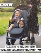 CARETERO Carucior pentru copii Elma Dark Grey 0-4 anispatar reglabil roti EVA copertina extensibila maner parental reglabil husa de ploaie si saculet iarna incluse