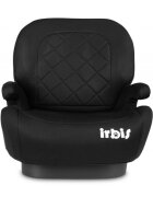 CARETERO Inaltator auto copii Irbis I-Size Black 125-150 cm fixare cu isofix centura de ghidaj spatar reglabil si detasabil husa lavabila cotiere Certificat R129