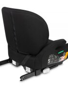 CARETERO Inaltator auto copii Irbis I-Size Black 125-150 cm fixare cu isofix centura de ghidaj spatar reglabil si detasabil husa lavabila cotiere Certificat R129