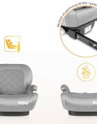 CARETERO Inaltator auto copii Irbis I-Size Graphite 125-150 cm fixare cu isofix centura de ghidaj spatar reglabil si detasabil husa lavabila cotiere Certificat R129