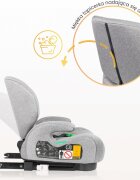 CARETERO Inaltator auto copii Irbis I-Size Graphite 125-150 cm fixare cu isofix centura de ghidaj spatar reglabil si detasabil husa lavabila cotiere Certificat R129
