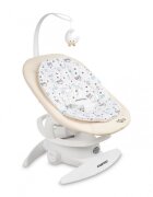 CARETERO Leagan electric si sezlong 2in1 pentru copii Noco Beige cu sezut rotativ 360senzor inteligent de miscare5 vitezepanou cu muzica si sunete naturatelecomandacentura de siguranta