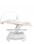 CARETERO Leagan electric si sezlong 2in1 pentru copii Noco Beige cu sezut rotativ 360senzor inteligent de miscare5 vitezepanou cu muzica si sunete naturatelecomandacentura de siguranta