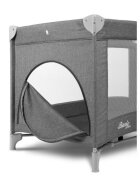 CARETERO Patut pentru copii Basic Plus Graphite pliabil cu doua nivele roti fereastra cu fermoar saltea pliabila si geanta transport incluse