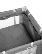 CARETERO Patut pentru copii Basic Plus Graphite pliabil cu doua nivele roti fereastra cu fermoar saltea pliabila si geanta transport incluse