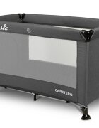 CARETERO Patut pliabil pentru copii Basic Graphite cu un nivelfereastra acces cu fermoar saltea pliabila 120x690 cm si geanta transport incluse greutate admisa 15 kg dimensiune 125x66x75.5 cm